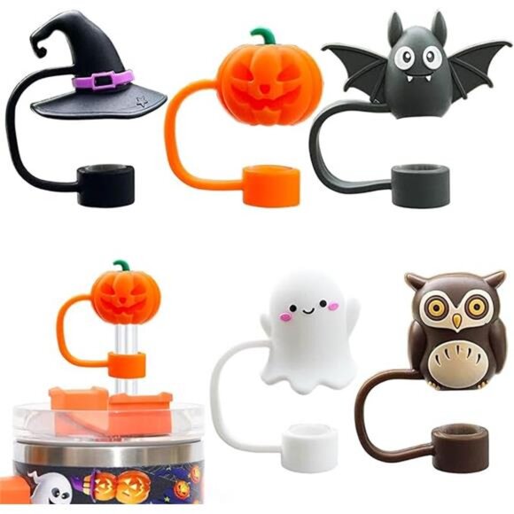 5PCS Halloween Straw Cover Caps for Stanley Cup - Silicone Straw Toppers - Picture 7 of 7
